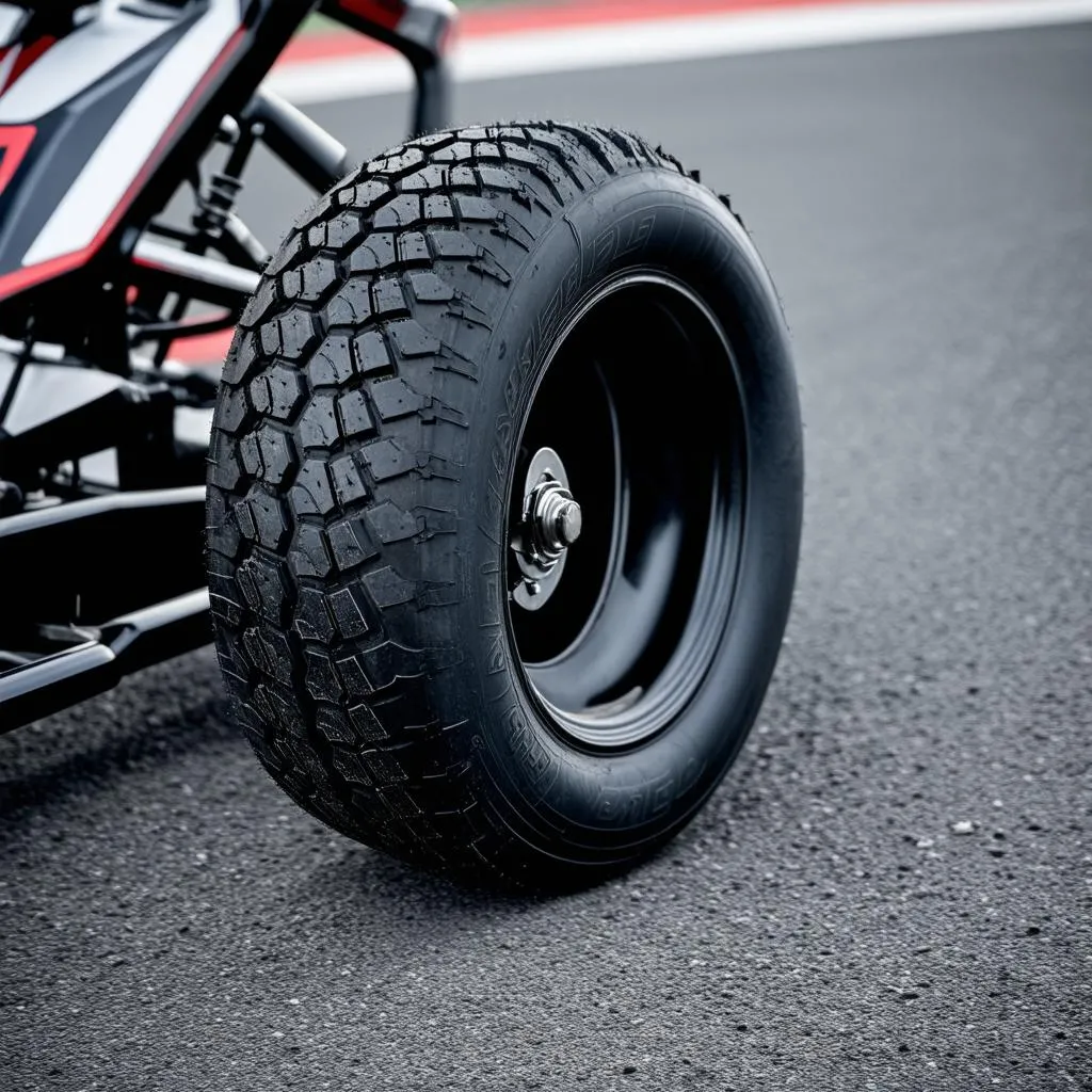 Close-up of go-cart tires