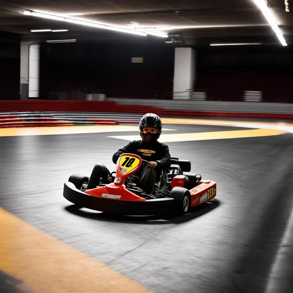 Go-cart racing on a flat track