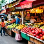 bustling market