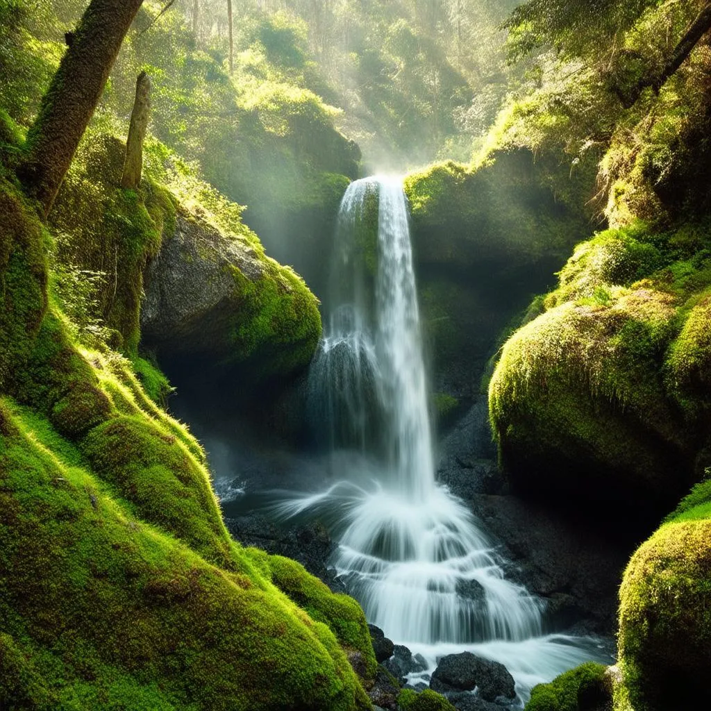 Waterfall in the Golden Forest