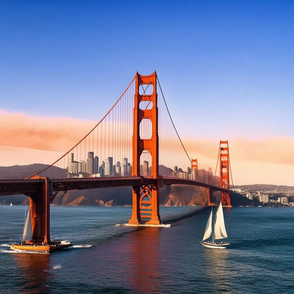 San Francisco Golden Gate Bridge at Sunset