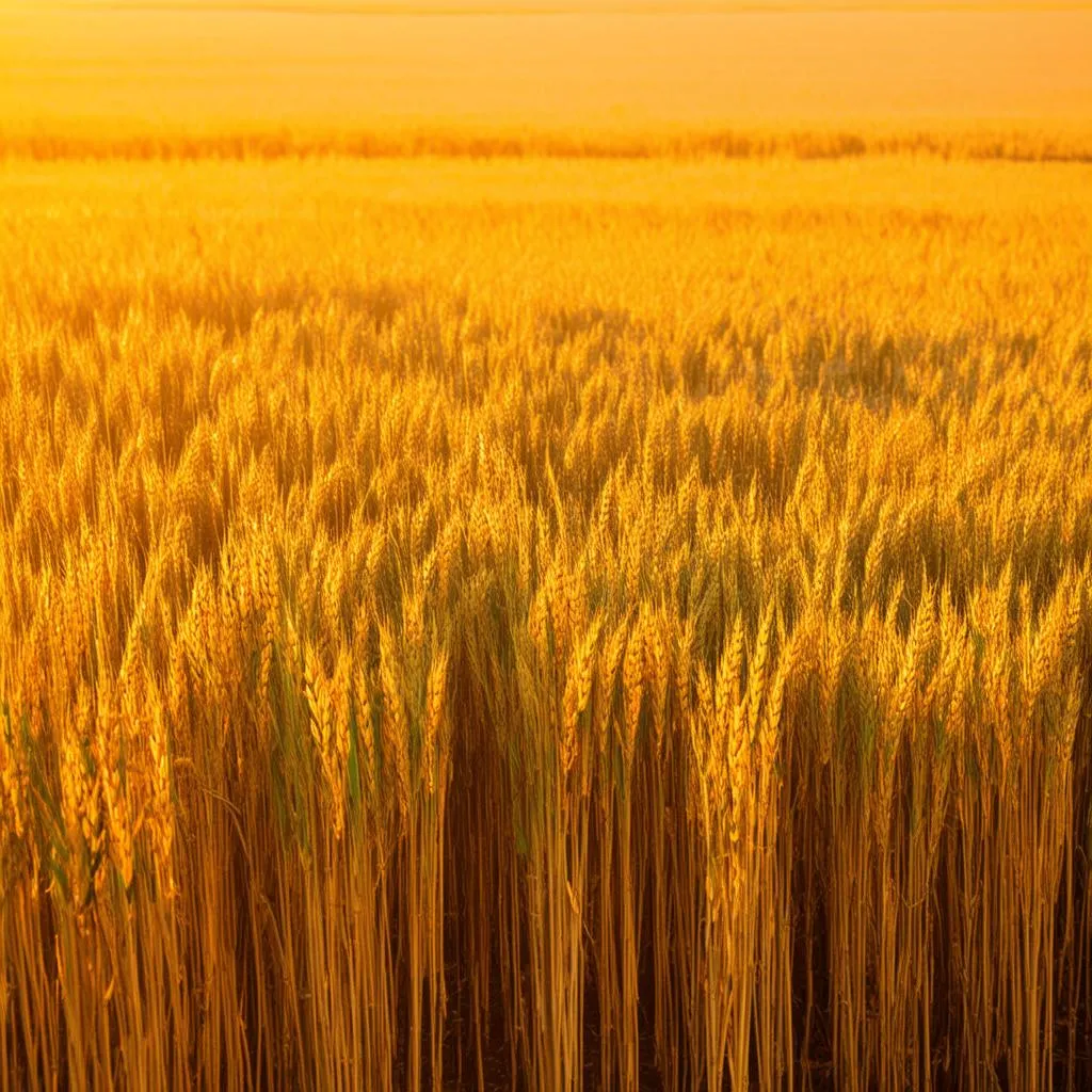 Golden Rice Field at Sunset