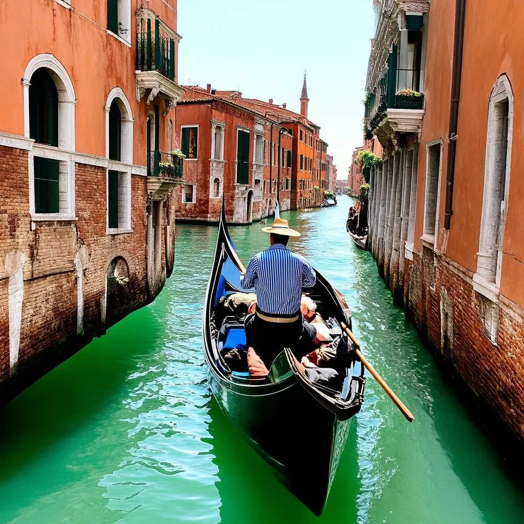 Gondola on Venice Canal 