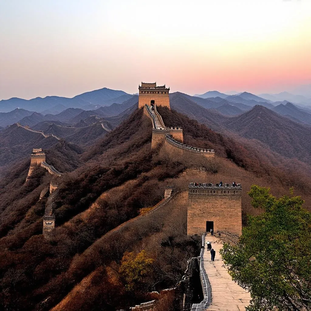 Great Wall of China at Sunset