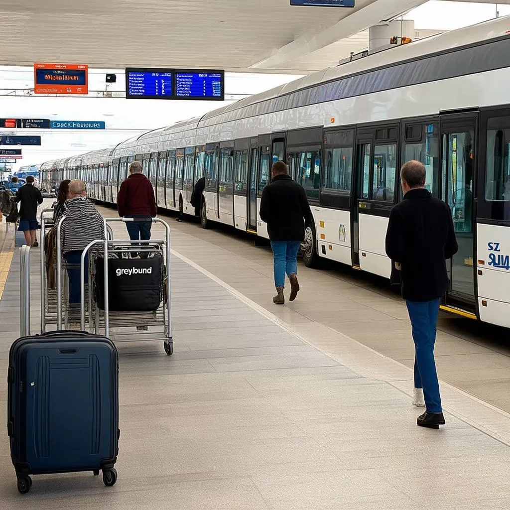 Bustling Greyhound Bus Station