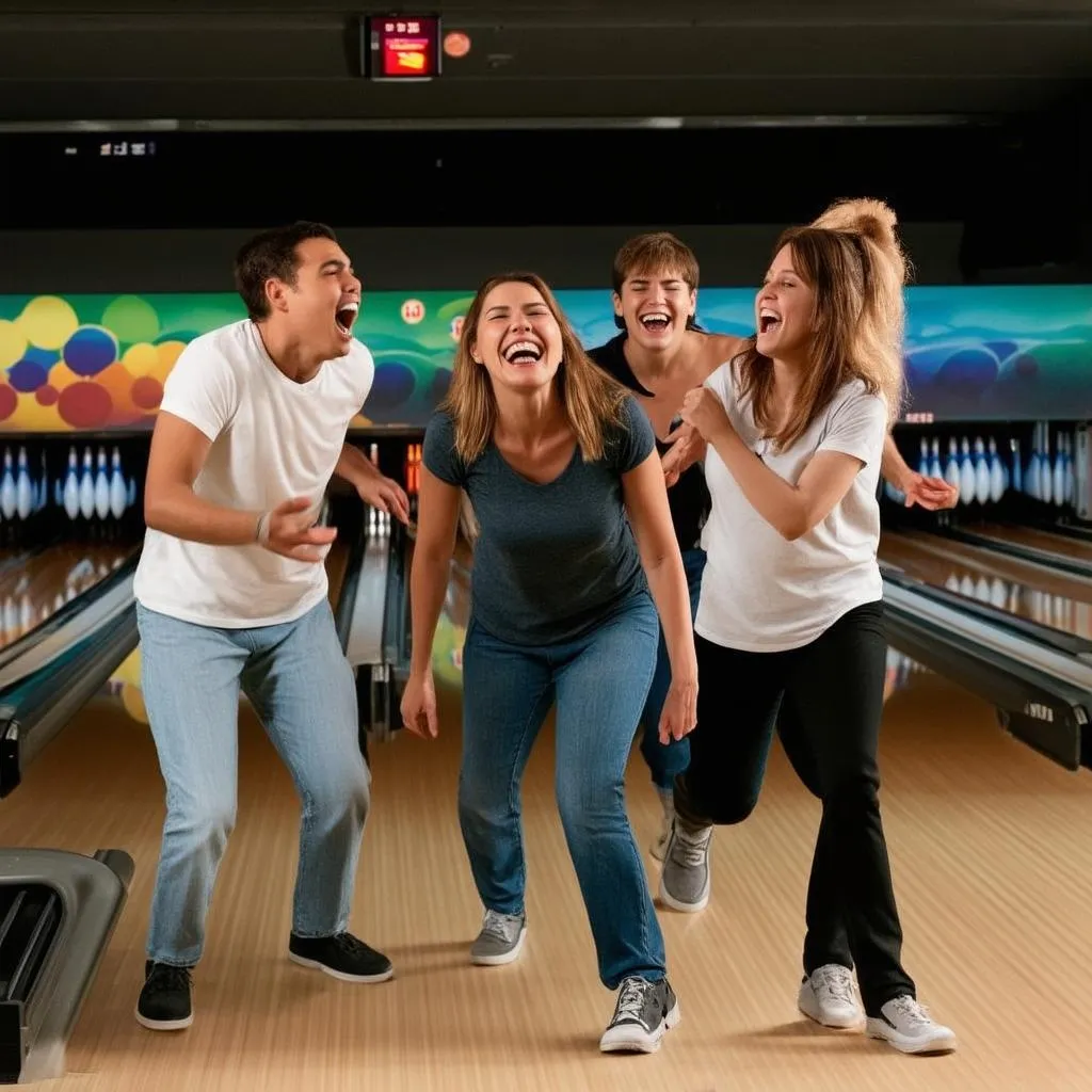 Friends Enjoying Bowling