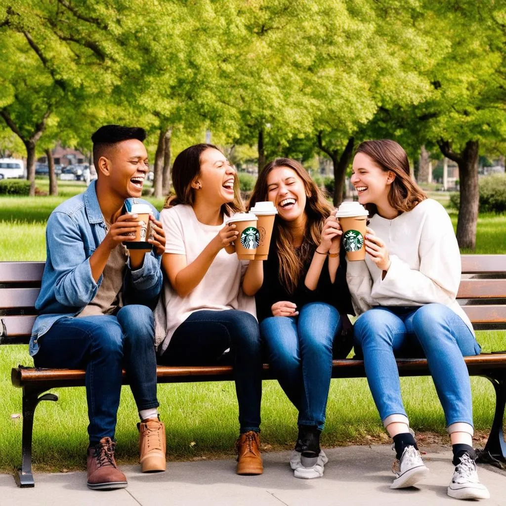 Friends enjoying coffee