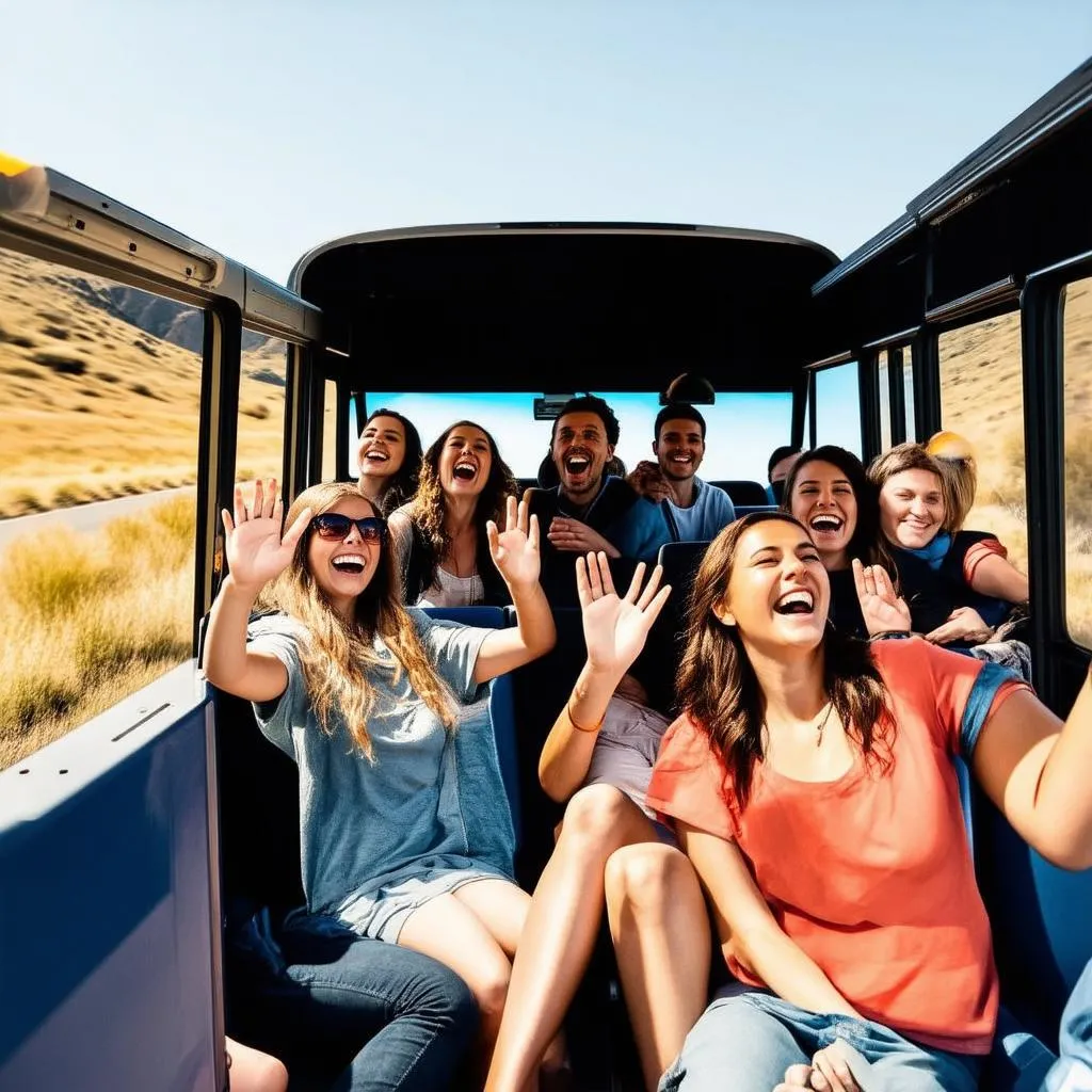 Friends Enjoying a Road Trip