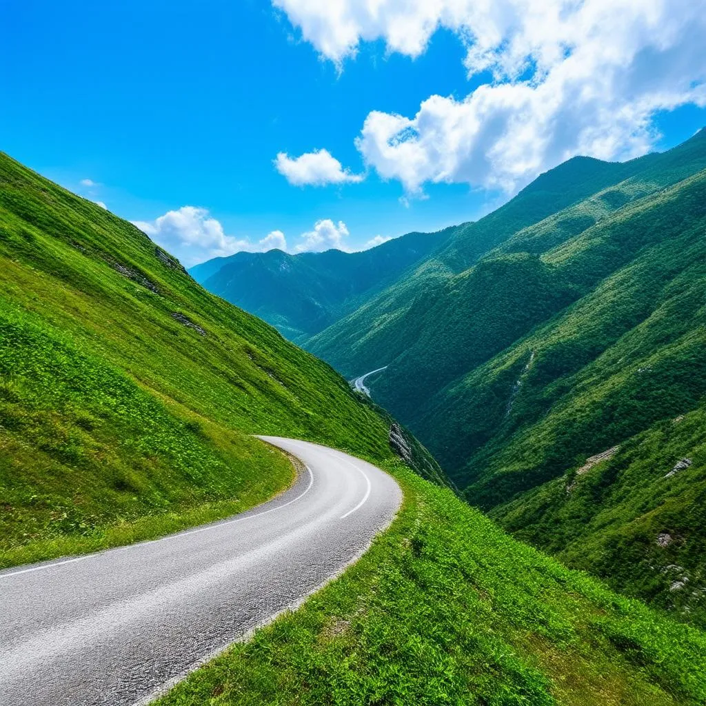 Winding road in Ha Giang