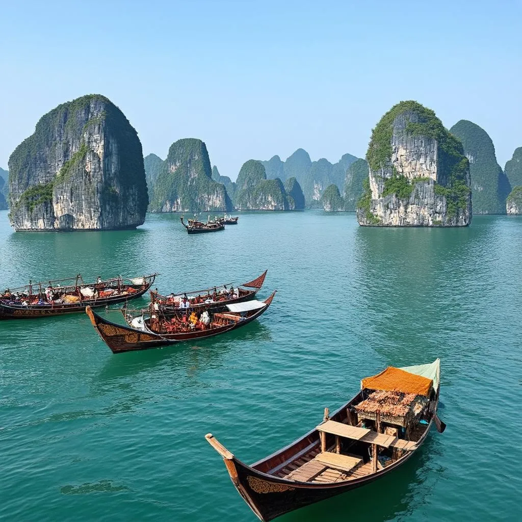 Boats in Ha Long Bay