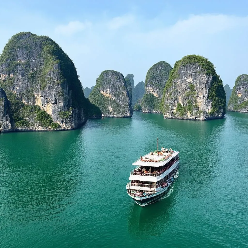 Scenic view of Ha Long Bay