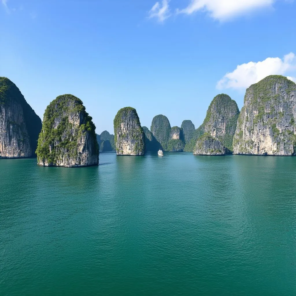 Scenic view of Ha Long Bay