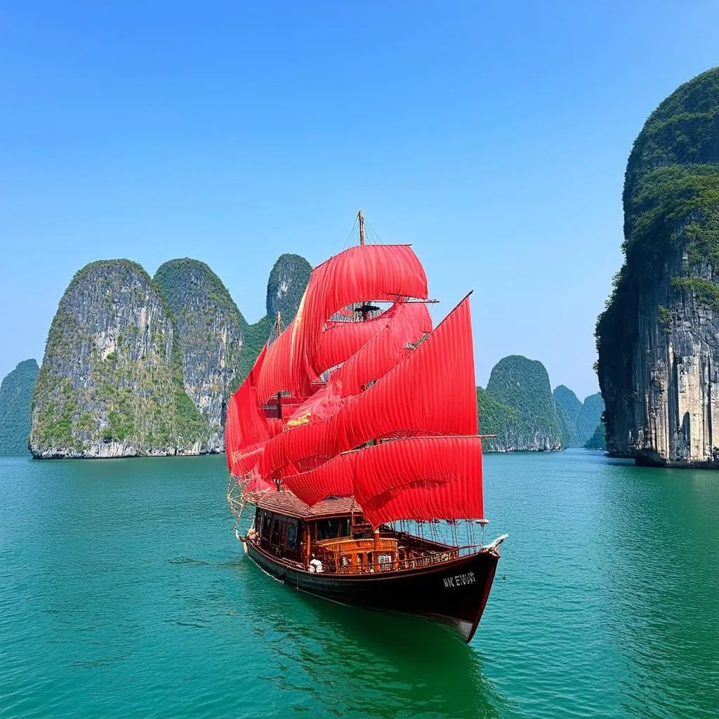 Scenic view of Ha Long Bay