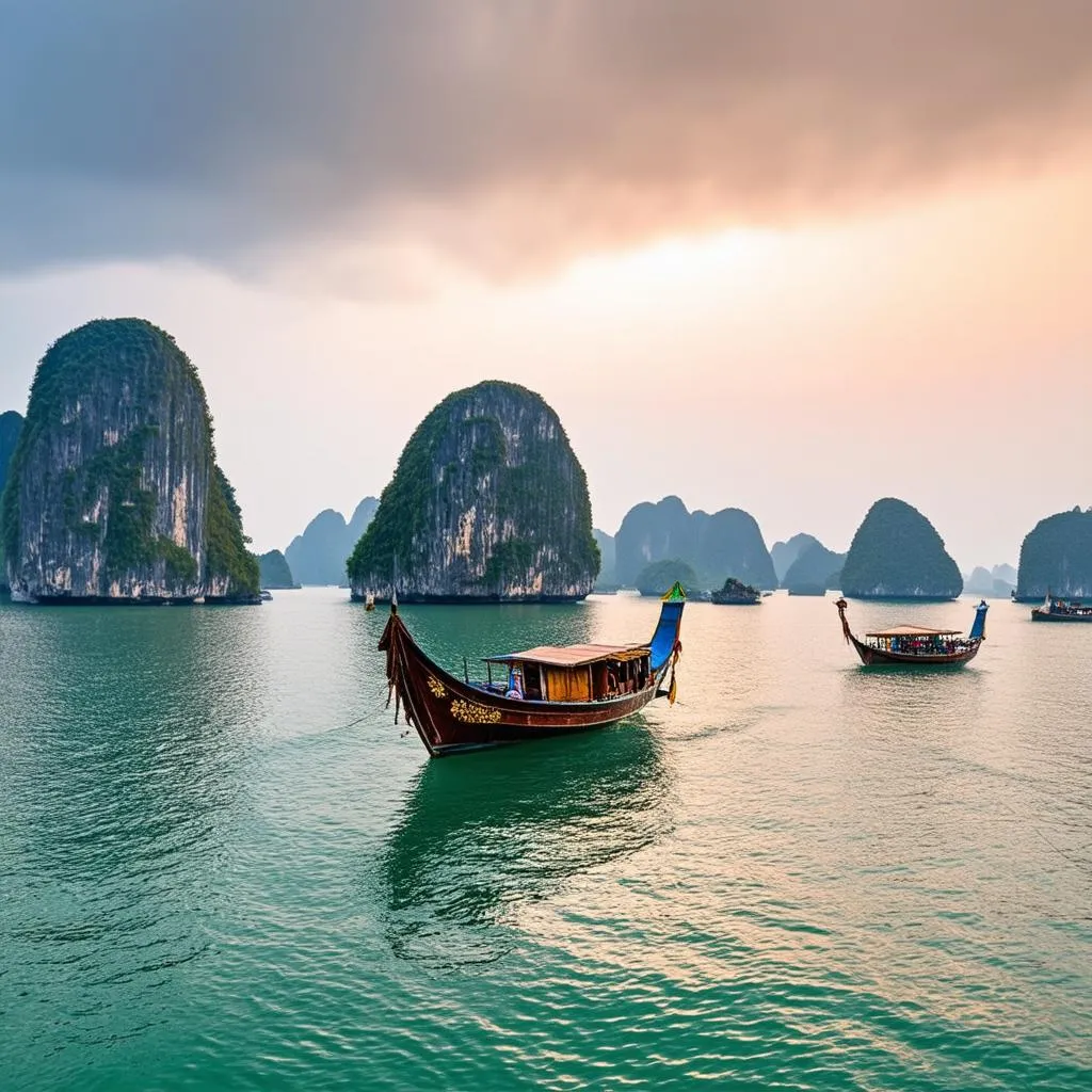 Picturesque Ha Long Bay in Vietnam