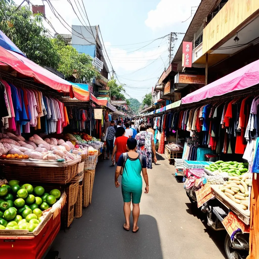 Bustling Ha Tien Market