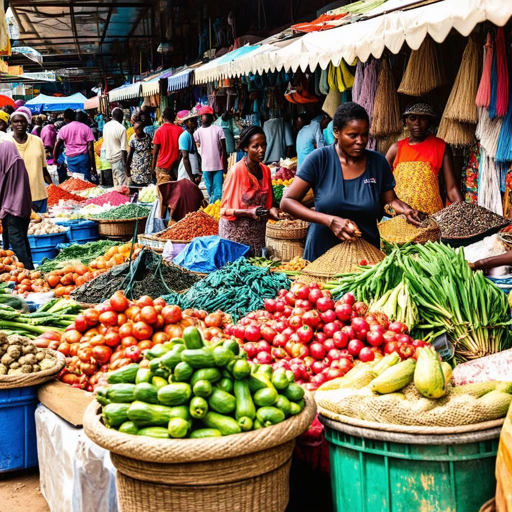 Bustling Haitian Marketplace