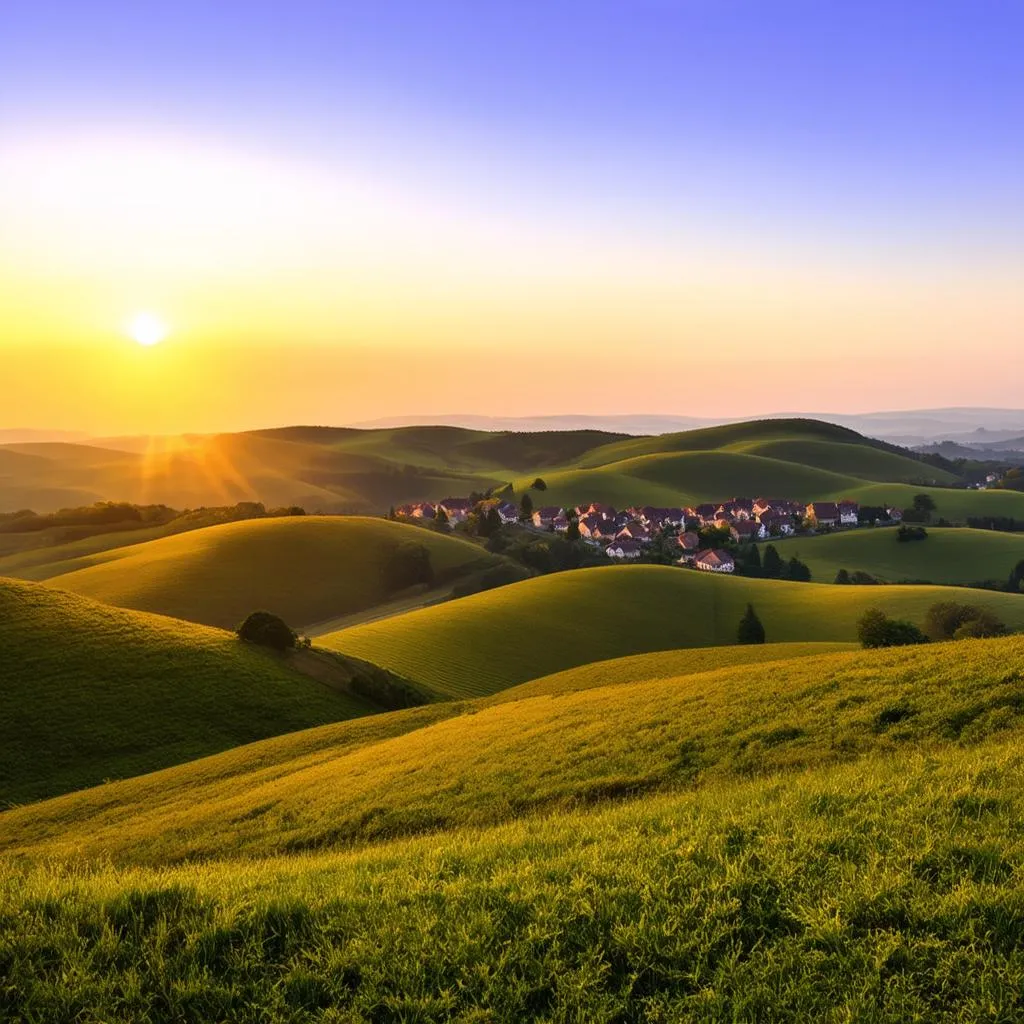 Sunrise Over Mountains