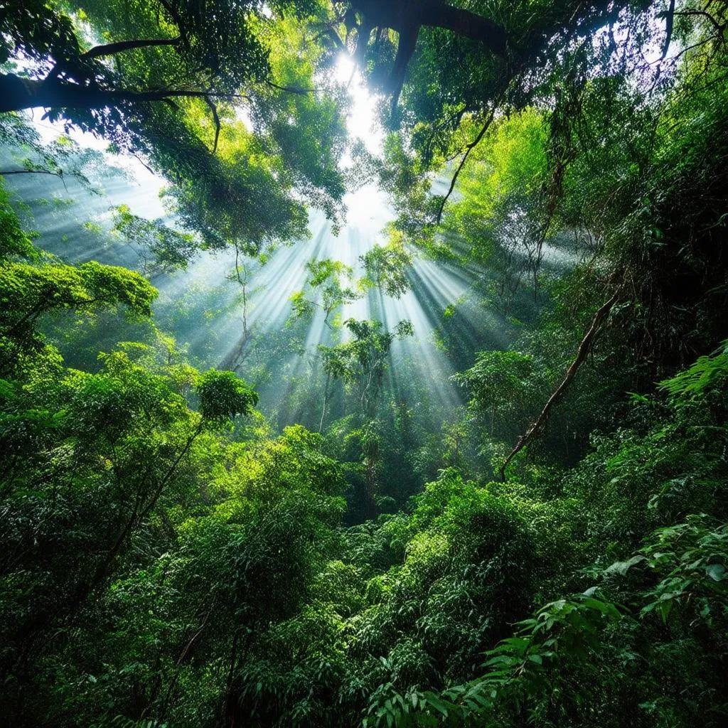 Lush green forest in Han Tam Dang