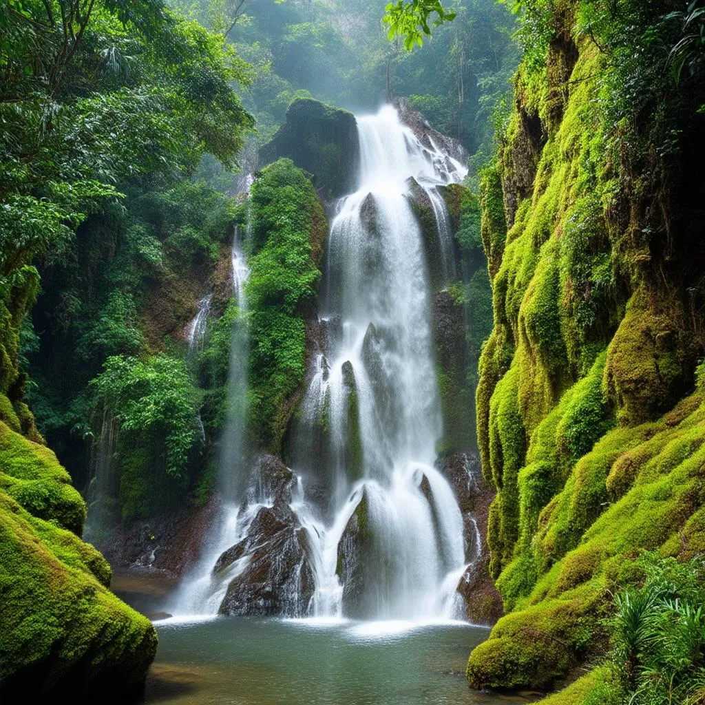 Magnificent waterfall in Han Tam Dang