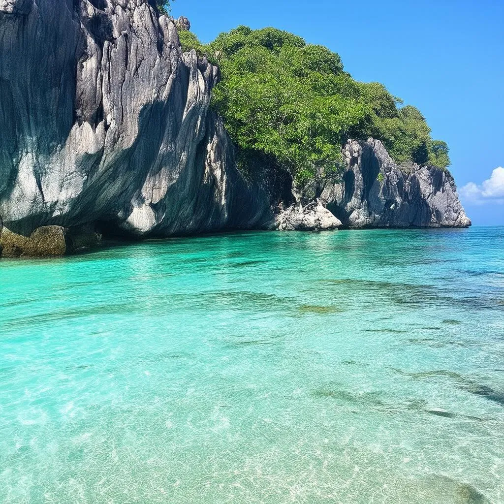 Secluded beach at Hang Rai