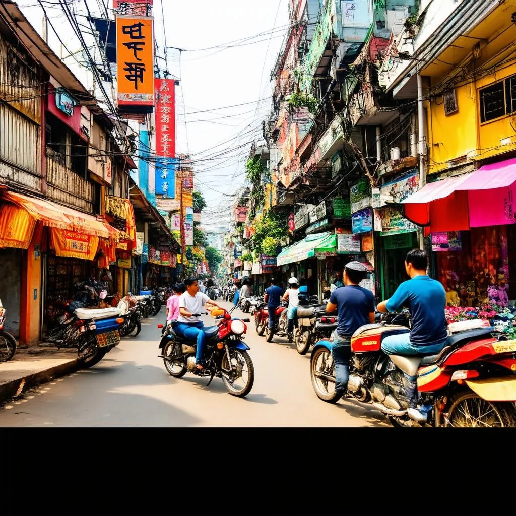 Bustling streets of Hanoi's Old Quarter