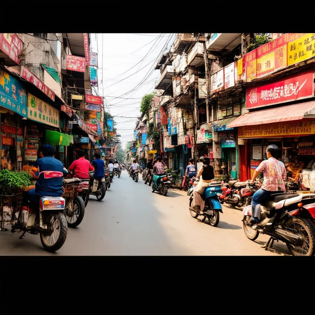 Bustling streets of Hanoi's Old Quarter