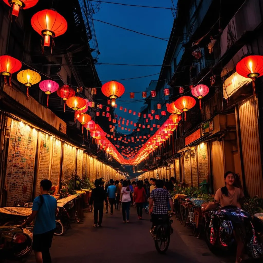 Hanoi Old Quarter at night