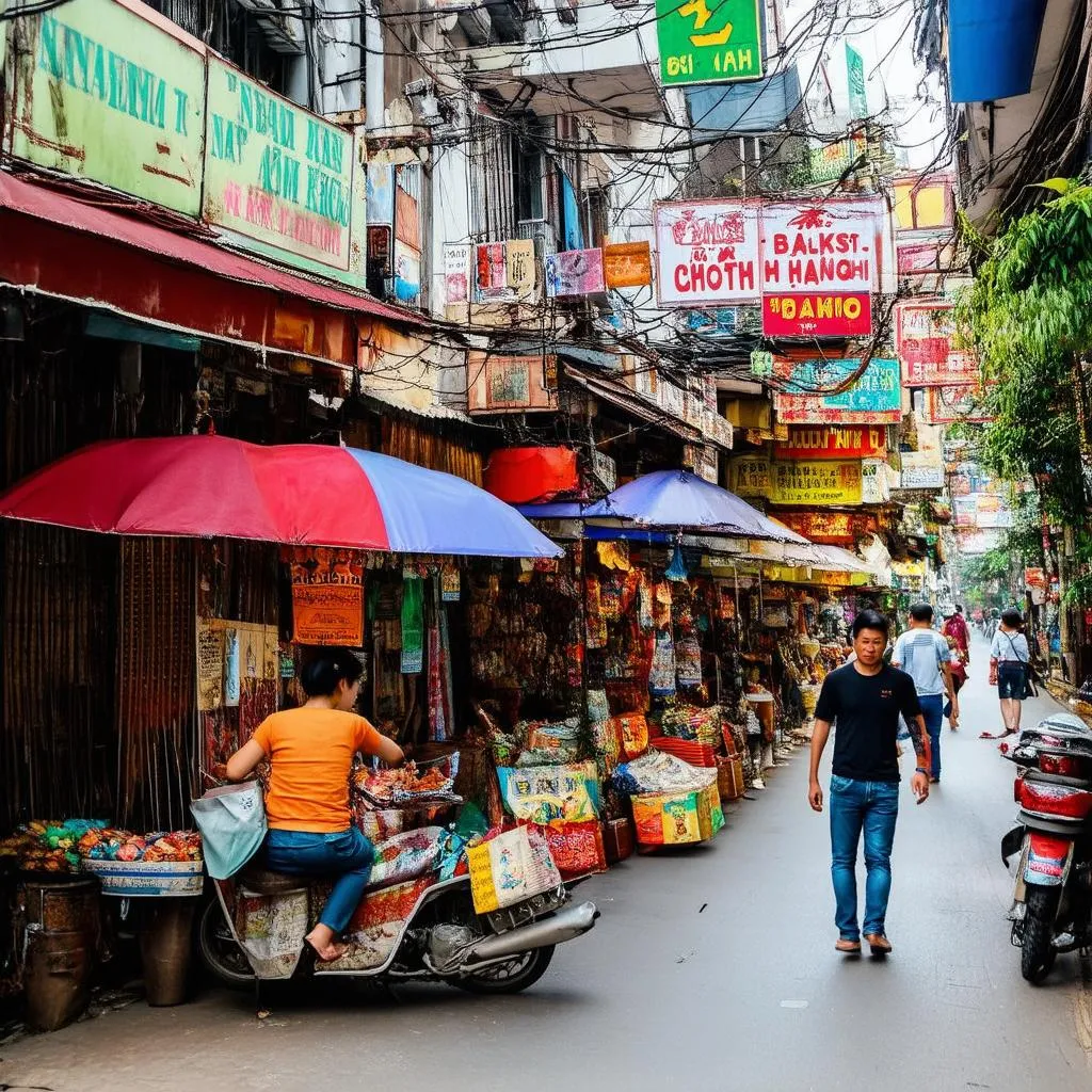 Bustling streets of Hanoi's Old Quarter