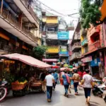 Bustling streets of Hanoi's Old Quarter