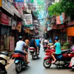 Bustling streets in Hanoi's Old Quarter