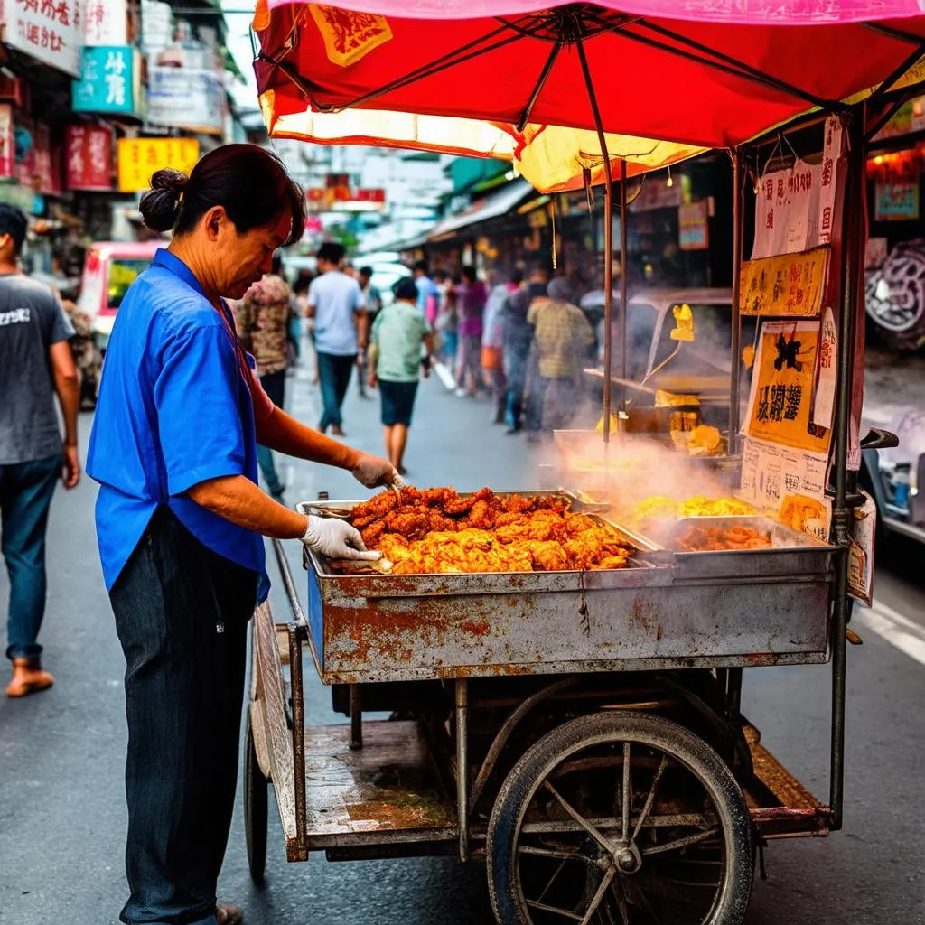 Hanoi Old Quarter street food vendor