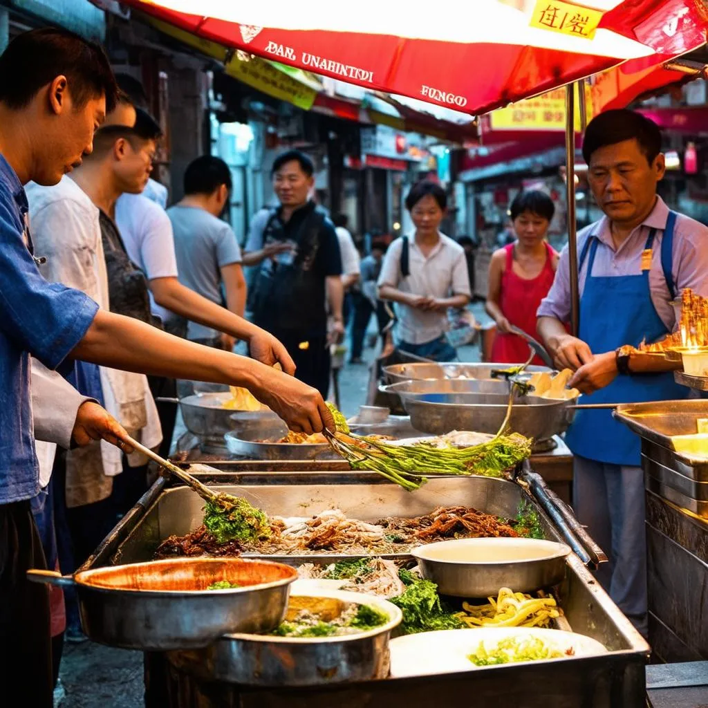 Street food vendor in Hanoi Old Quarter