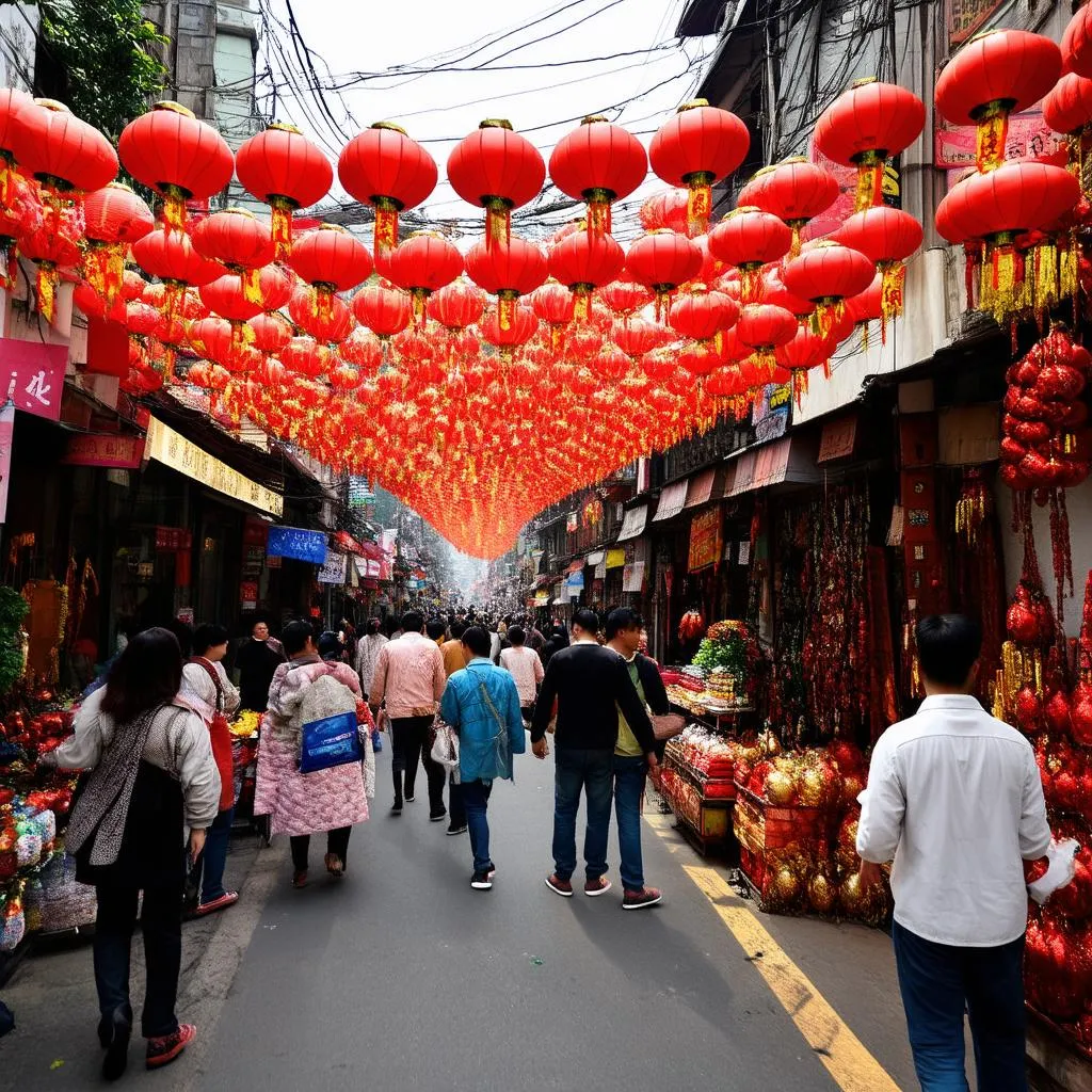 Hanoi Old Quarter during Tet