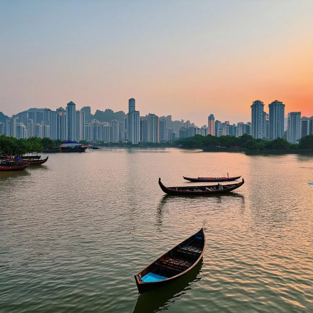 Hanoi West Lake Sunset