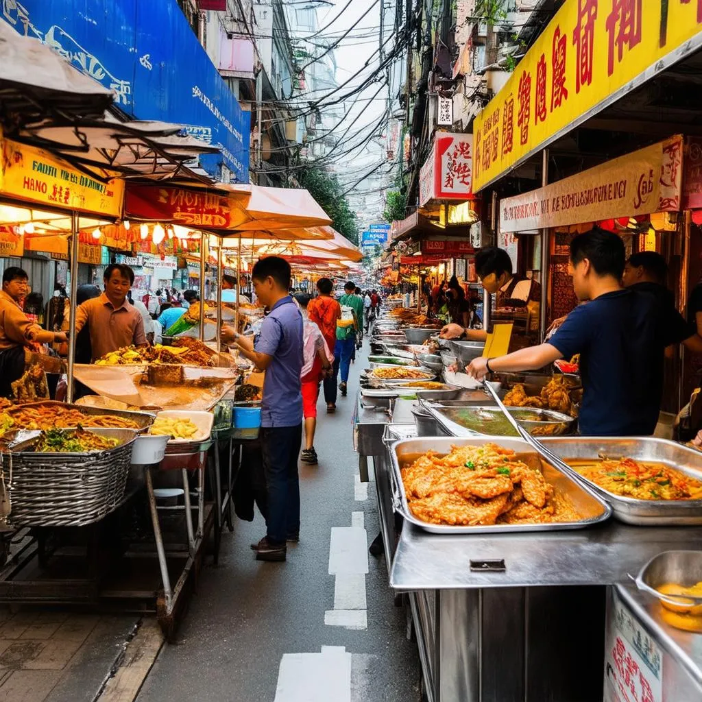 Bustling Hanoi Street Food Scene