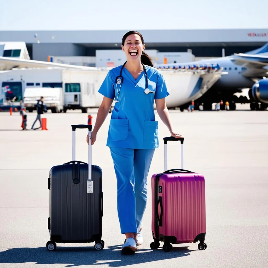 Excited Travel Nurse