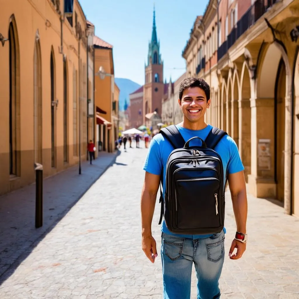 A happy traveler