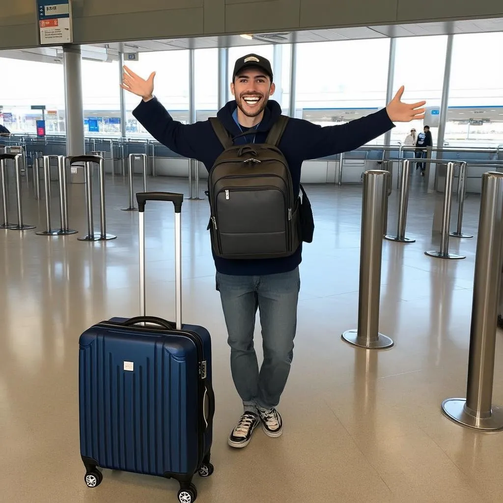 Traveler at an airport