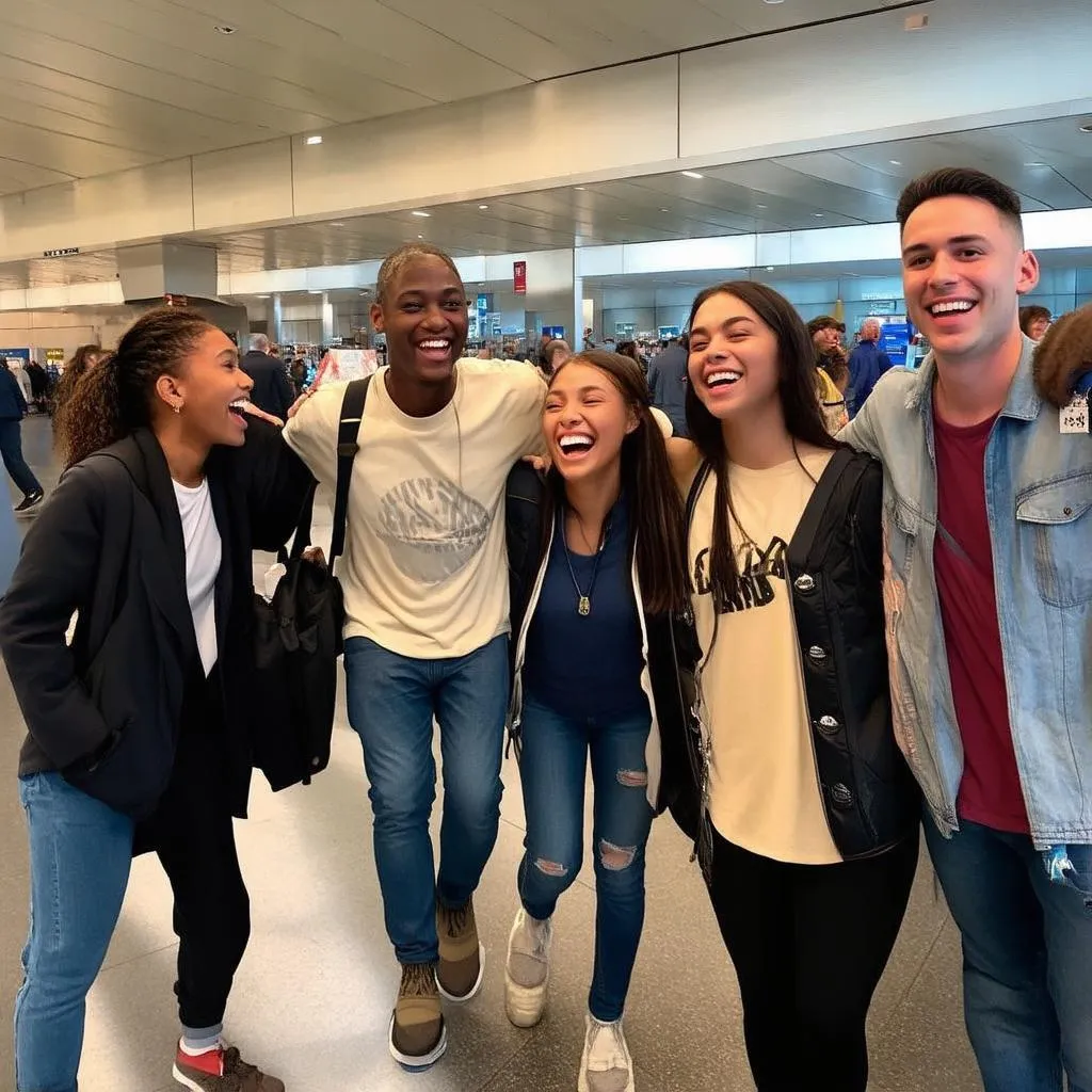 Happy Travelers at Airport