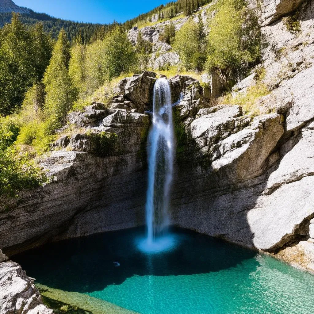 Hidden Waterfall in the Alps