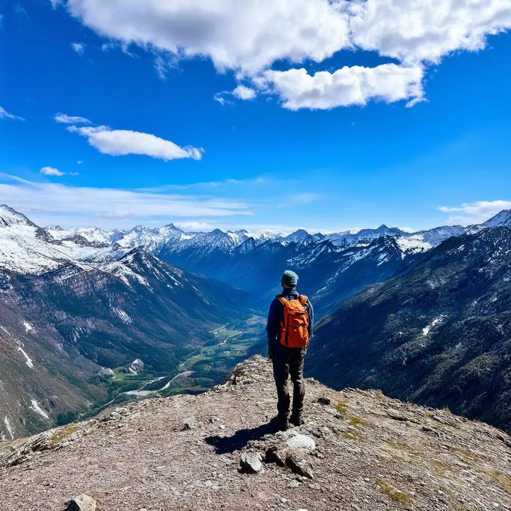 Hiker on Mountain