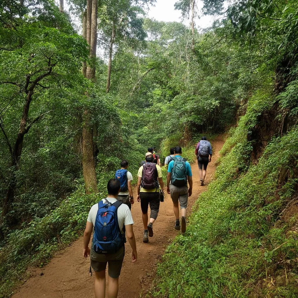 Trekking through Pu Mat's Lush Landscapes