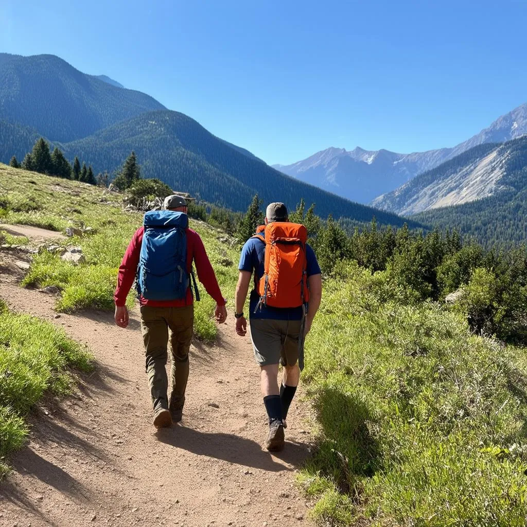 Hikers on a scenic trail