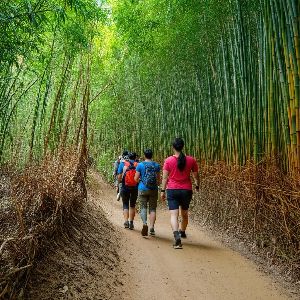 Hiking trail in Suoi Luong