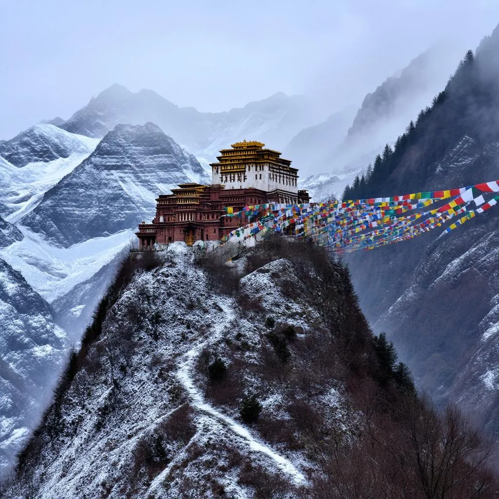 Buddhist Monastery in the Himalayas