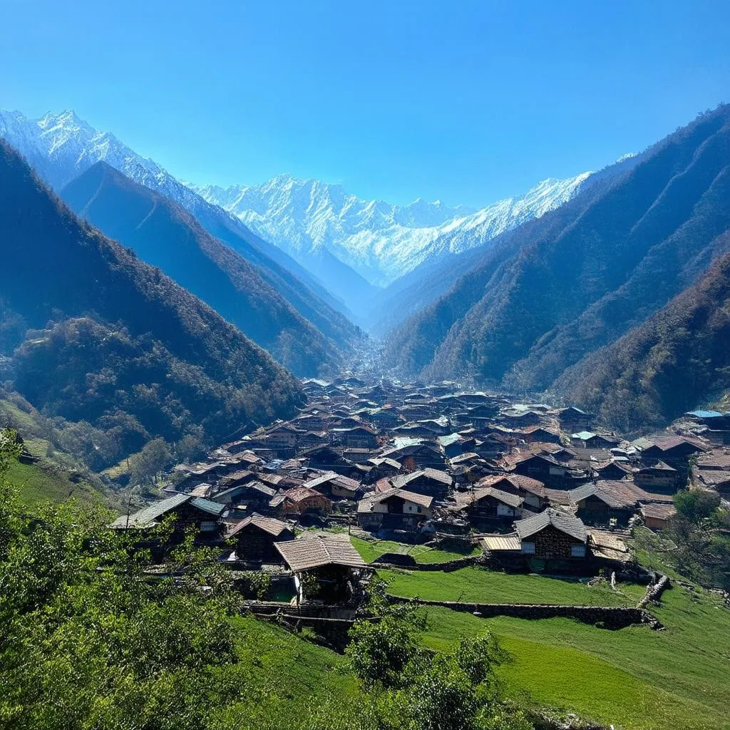 Scenic view of a Himalayan village