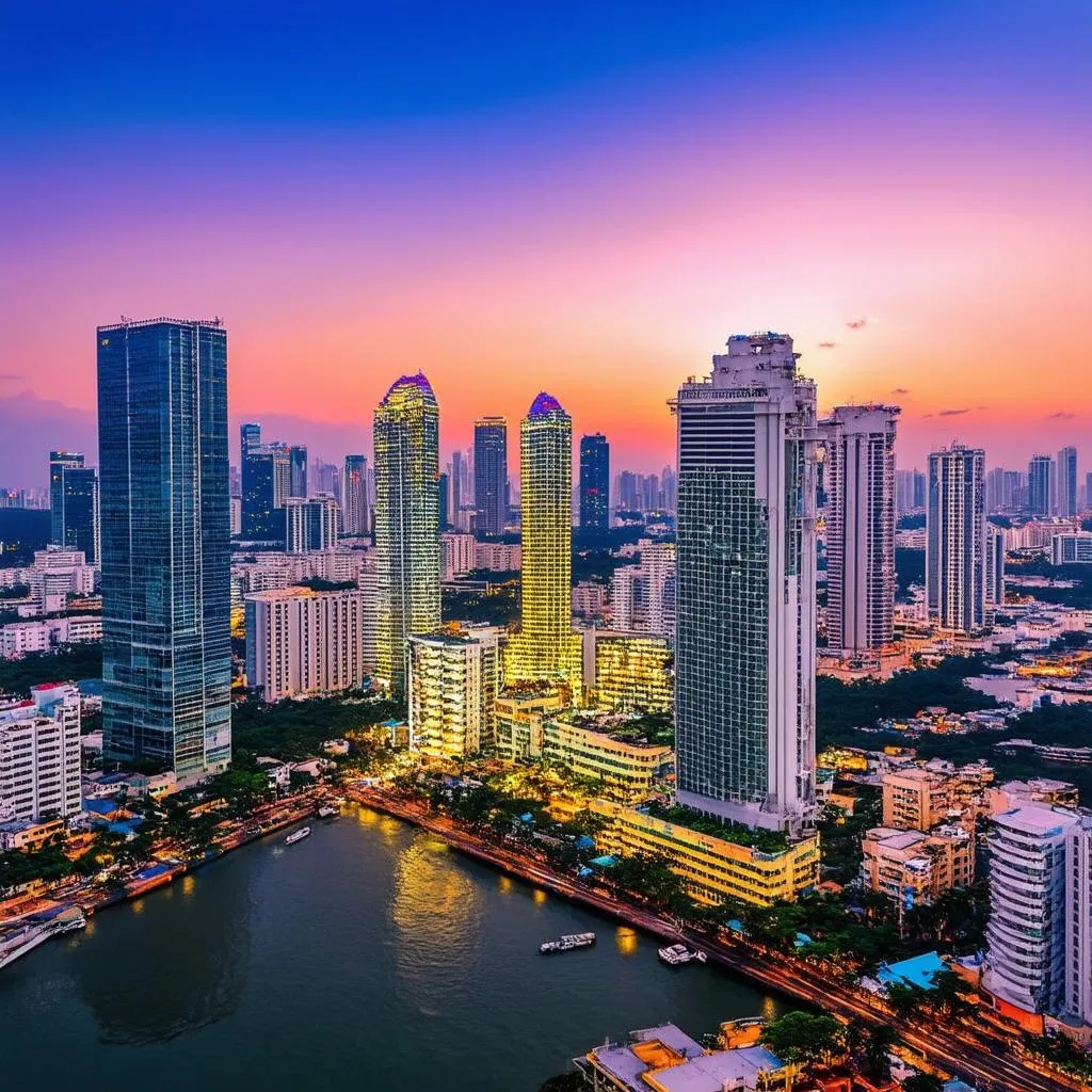 Ho Chi Minh City Skyline at sunset