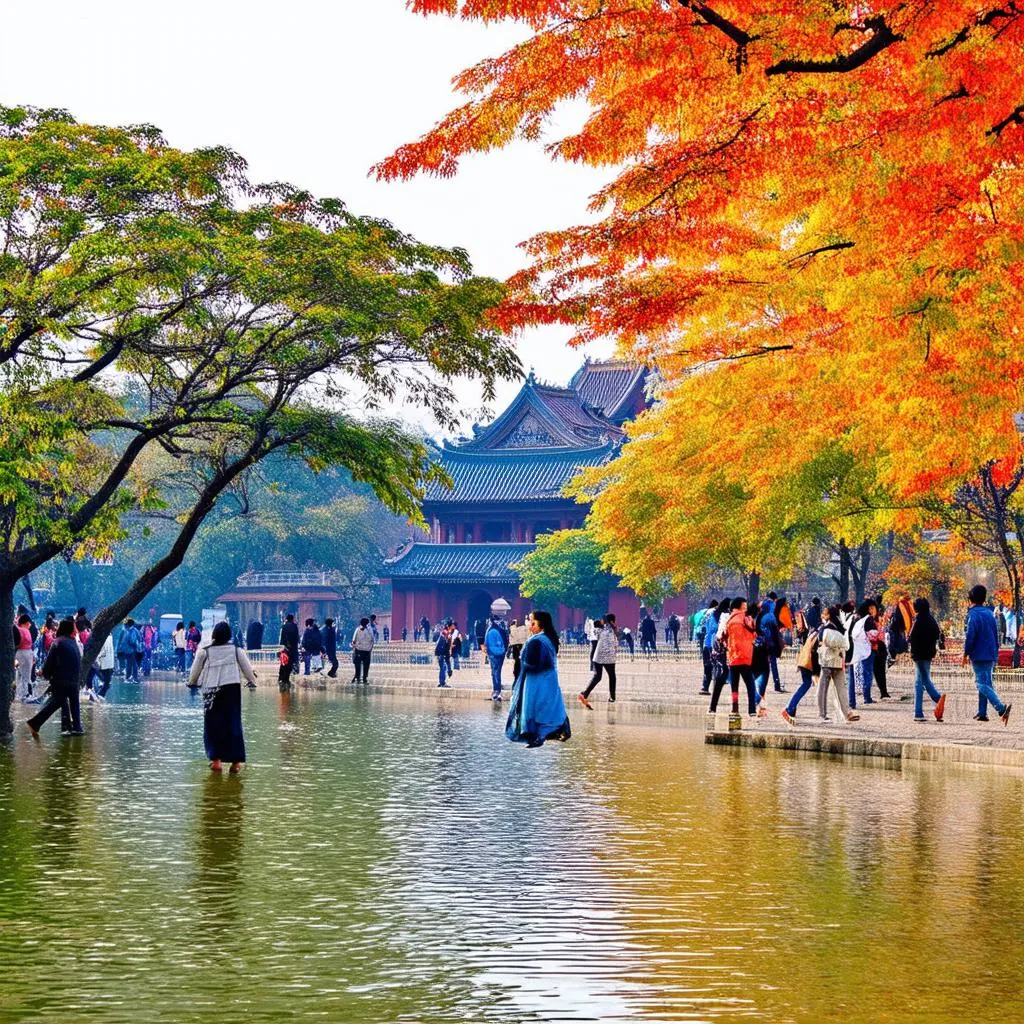 Hoan Kiem Lake in autumn