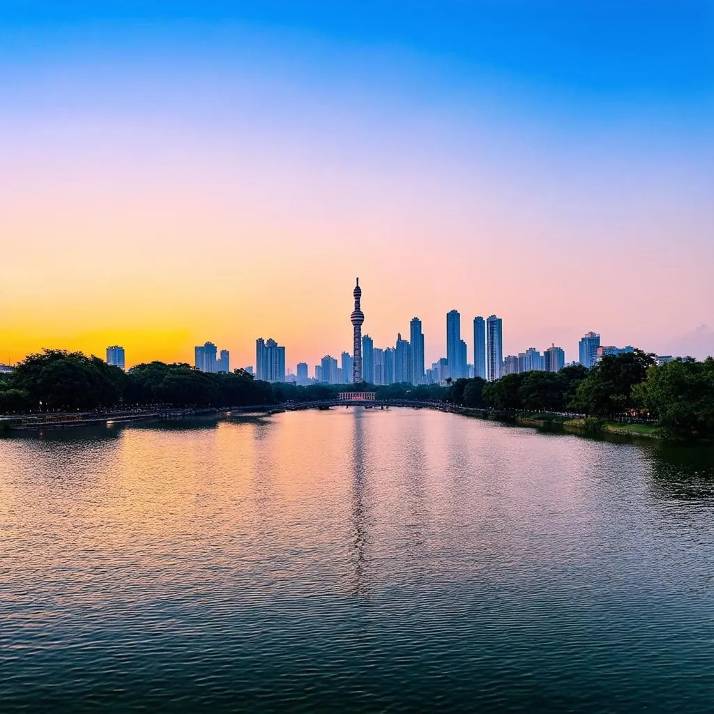 Hoan Kiem Lake at Sunset