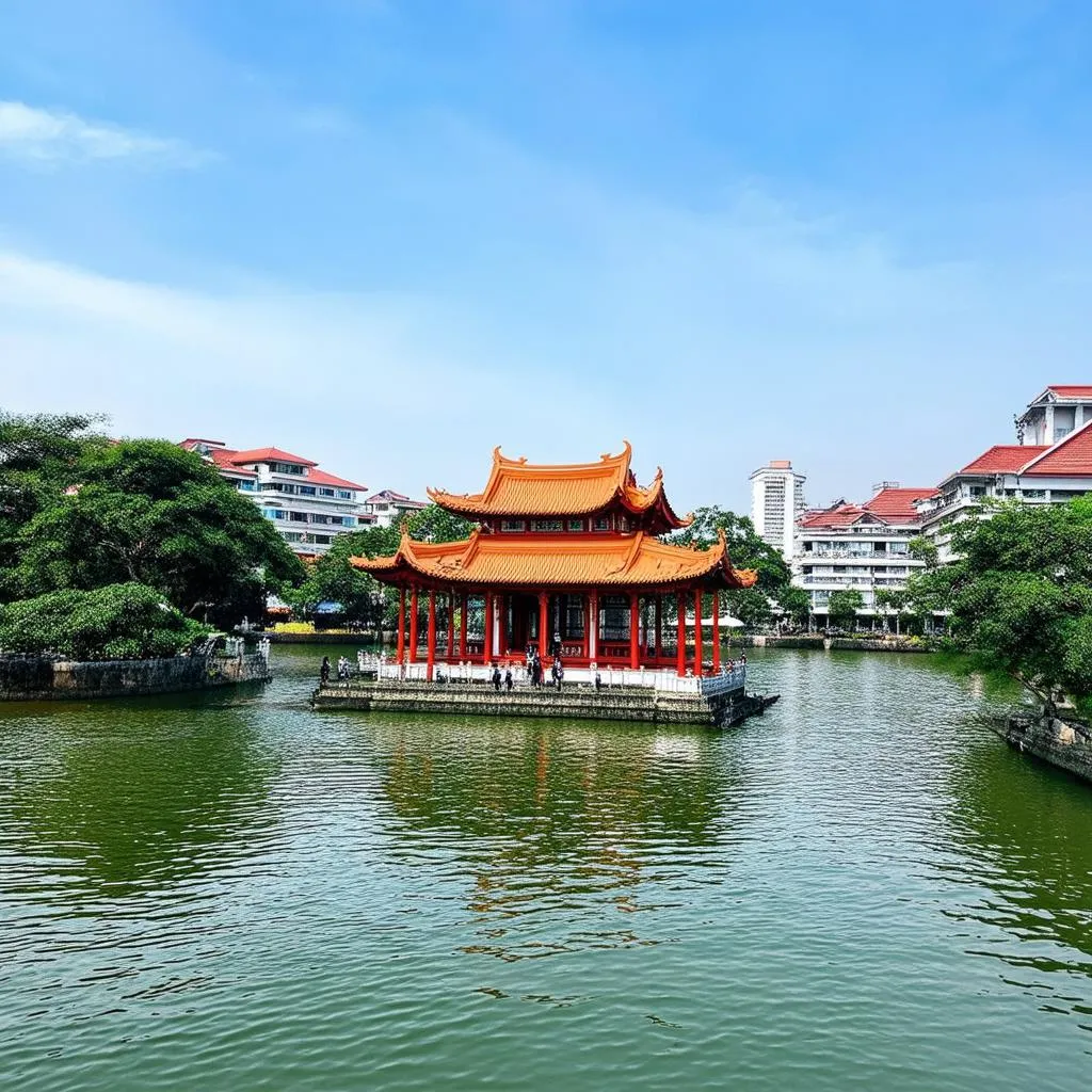 Hoan Kiem Lake in Hanoi, Vietnam